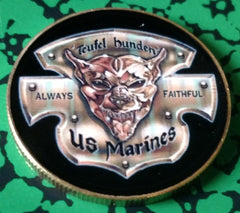 Marine Corps Teufel Hunden Always Faithful #C650B Military Honor Challenge Coin Award