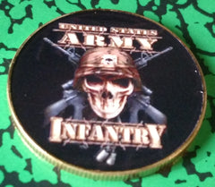 Army Infantry Colorized #C230B Military Honor Challenge Coin Award