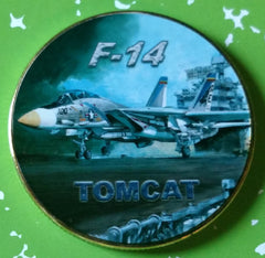 US NAVY F-14 TOMCAT #218 COLORIZED ART ROUND
