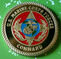 USMC MARINE CORPS FORCES COMMAND #1194 COLORIZED ART ROUND