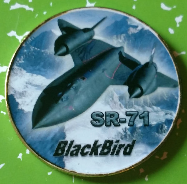 USAF AIR FORCE SR-71 BLACKBIRD #210 COLORIZED ART ROUND - 1