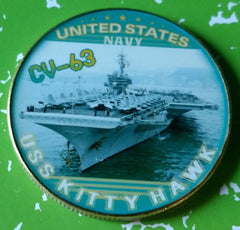 US NAVY USS KITTY HAWK CV-63 #A18 COLORIZED ART ROUND