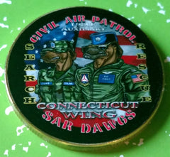 USAF AIR FORCE CIVIL AIR PATROL SAR DAWGS #FMB65 COLORIZED ART ROUND