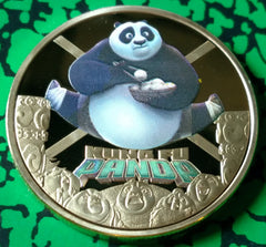 KUNG FU PANDA COLORIZED GLD ART ROUND