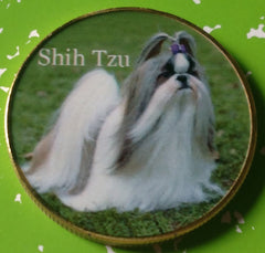 SHIH TZU DOG #872 COLORIZED ART ROUND