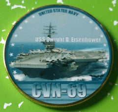 NAVY USS DWIGHT D EISENHOWER CVN-69 #59 COLORIZED ART ROUND