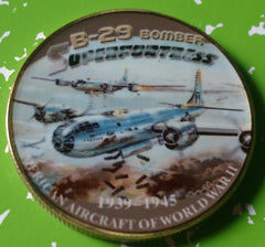 B-29 BOMBER SUPERFORTRESS  #150 COLORIZED ART ROUND