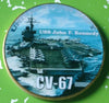 NAVY USS JOHN F KENNEDY CV-67 #46 COLORIZED ART ROUND - 1