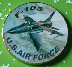 USAF AIR FORCE F-105 JET #214 COLORIZED ART ROUND