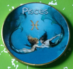 ASTROLOGY PISCES #F-PIS COLORIZED ART ROUND