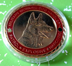 MILITARY K-9 HANDLER DOGGIE STYLE COLORIZED ART ROUND