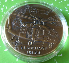 Army UH-60 Blackhawk Helicopter Antiqued #S3136K Military Honor Challenge Coin Award