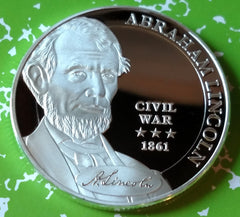 USA PRESIDENT ABRAHAM LINCOLN CIVIL WAR ART ROUND