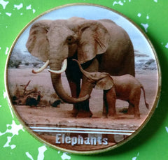 ELEPHANTS #405 COLORIZED ART ROUND