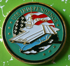 NAVY USS INDEPENDENCE CV-62 #1126 COLORIZED ART ROUND