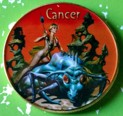 ASTROLOGY CANCER #G-CAN COLORIZED ART ROUND