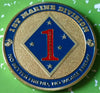 USMC MARINE CORPS 1st MARINE DIVISION CHALLENGE #1199 COLORIZED ART ROUND - 1