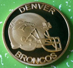 NFL DENVER BRONCOS FOOTBALL #1047 GLD ART ROUND