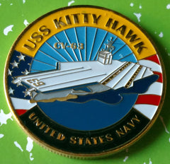 NAVY USS KITTY HAWK CV-63 #1127 COLORIZED ART ROUND