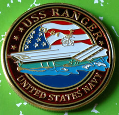 NAVY USS RANGER CV-61 #1131 COLORIZED ART ROUND