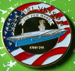 NAVY USS CARL VINSON CVN-70 #1156 COLORIZED ART ROUND