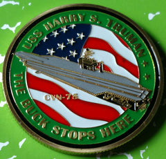 NAVY USS HARRY S TRUMAN CVN-75 #1136 COLORIZED ART ROUND