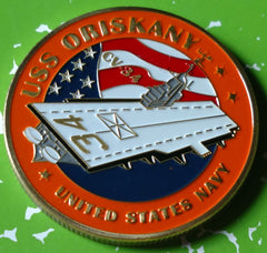 NAVY USS ORISKANY CV-34 #1142 COLORIZED ART ROUND