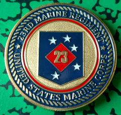USMC 23rd MARINE REGIMENT #1217 COLORIZED ART ROUND