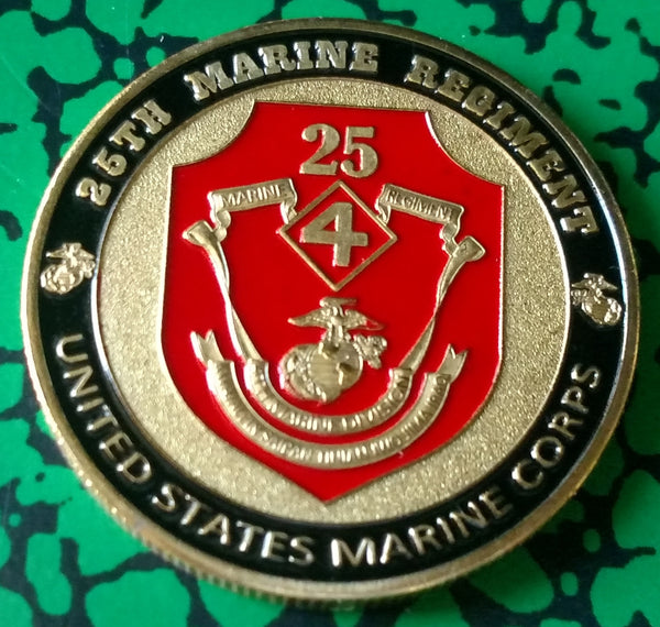 USMC 25th MARINE REGIMENT #1216 COLORIZED ART ROUND - 1