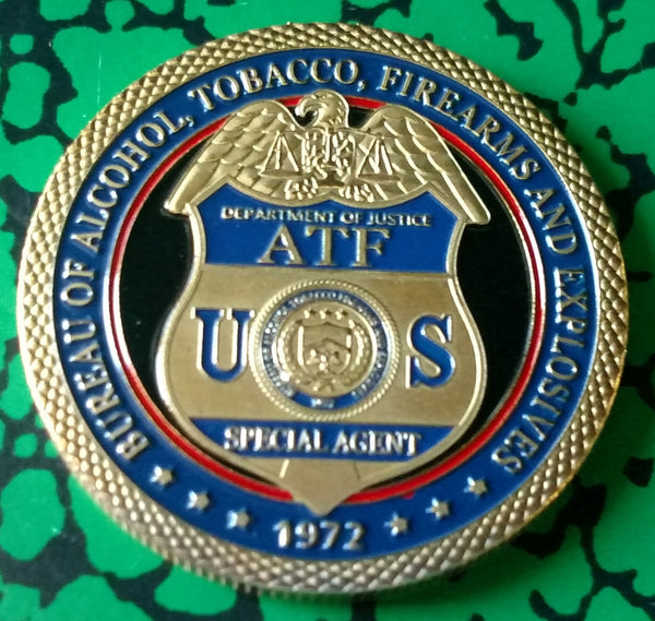 ATF BUREAU OF ALCOHOL TOBACCO FIREARMS EXPLOSIVES #1222 COLORIZED ART ROUND - 1