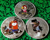 CARTOON CHARACTERS - PARROT - CAT - CROW COLORIZED SLVR ART ROUND SET - NOT MINT ISSUED - 1