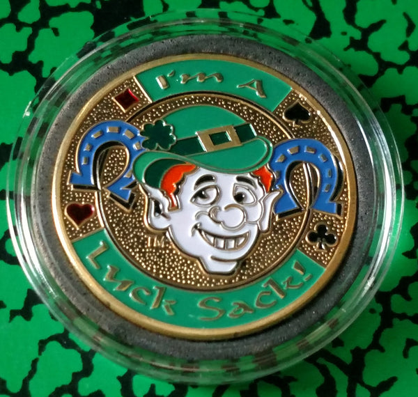 I'M A LUCK SACK POKER COLORIZED ART ROUND CARD PROTECTOR