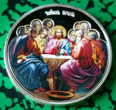 JESUS RELIGIOUS COLORIZED SLVR ART ROUND - NOT MINT ISSUED
