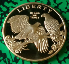 USA LIBERTY IN GOD WE TRUST DESIGN GLD ART COIN - NOT MINT ISSUED