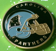 NFL CAROLINA PANTHERS FOOTBALL TEAM COLORIZED GLD ART ROUND