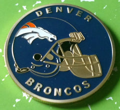 NFL DENVER BRONCOS FOOTBALL TEAM COLORIZED GLD ART ROUND