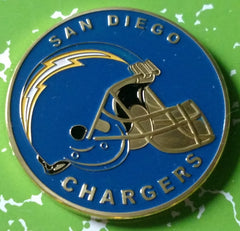 NFL SAN DIEGO CHARGERS FOOTBALL TEAM COLORIZED GLD ART ROUND