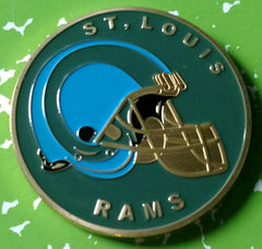 NFL ST. LOUIS RAMS FOOTBALL TEAM COLORIZED GLD ART ROUND