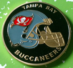 NFL TAMPA BAY BUCCANEERS FOOTBALL TEAM COLORIZED GLD ART ROUND