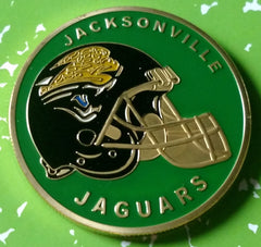 NFL JACKSONVILLE JAGUARS FOOTBALL TEAM COLORIZED GLD ART ROUND