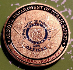 ARIZONA STATE DEPARTMENT OF PUBLIC SAFETY POLICE DEPARTMENT #1261 COLORIZED ART ROUND