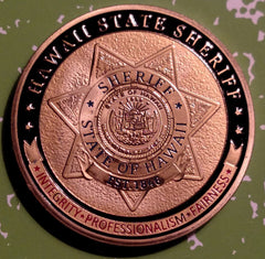 HAWAII STATE SHERIFF POLICE DEPARTMENT #1269 COLORIZED ART ROUND