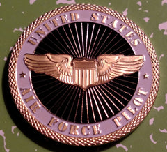 USAF AIR FORCE AVIATOR PILOT #1249 COLORIZED ART ROUND