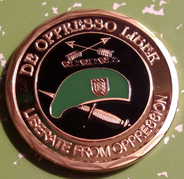 US ARMY SPECIAL FORCES DE OPPRESSO LIBER COLORIZED ART ROUND