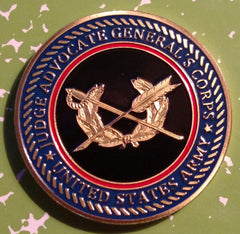 US ARMY JAG JUDGE ADVOCATE GENERALS CORPS #1228 COLORIZED ART ROUND