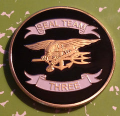 US NAVY SEAL TEAM THREE - SEA LAND AIR #1236 COLORIZED ART ROUND