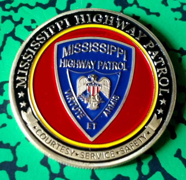 MISSISSIPPI STATE HIGHWAY PATROL POLICE DEPARTMENT #1279 COLORIZED ART ROUND