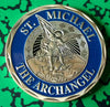 SAINT MICHAEL ARCHANGEL PATRON SAINT OF LAW ENFORCEMENT POLICE COLORIZED ART COIN