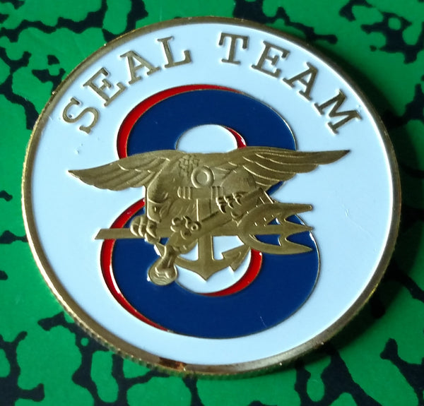 US NAVY SEAL TEAM EIGHT - SEA LAND AIR #1240 COLORIZED ART ROUND