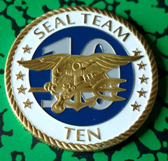 US NAVY SEAL TEAM TEN - SEA LAND AIR #1241 COLORIZED ART ROUND